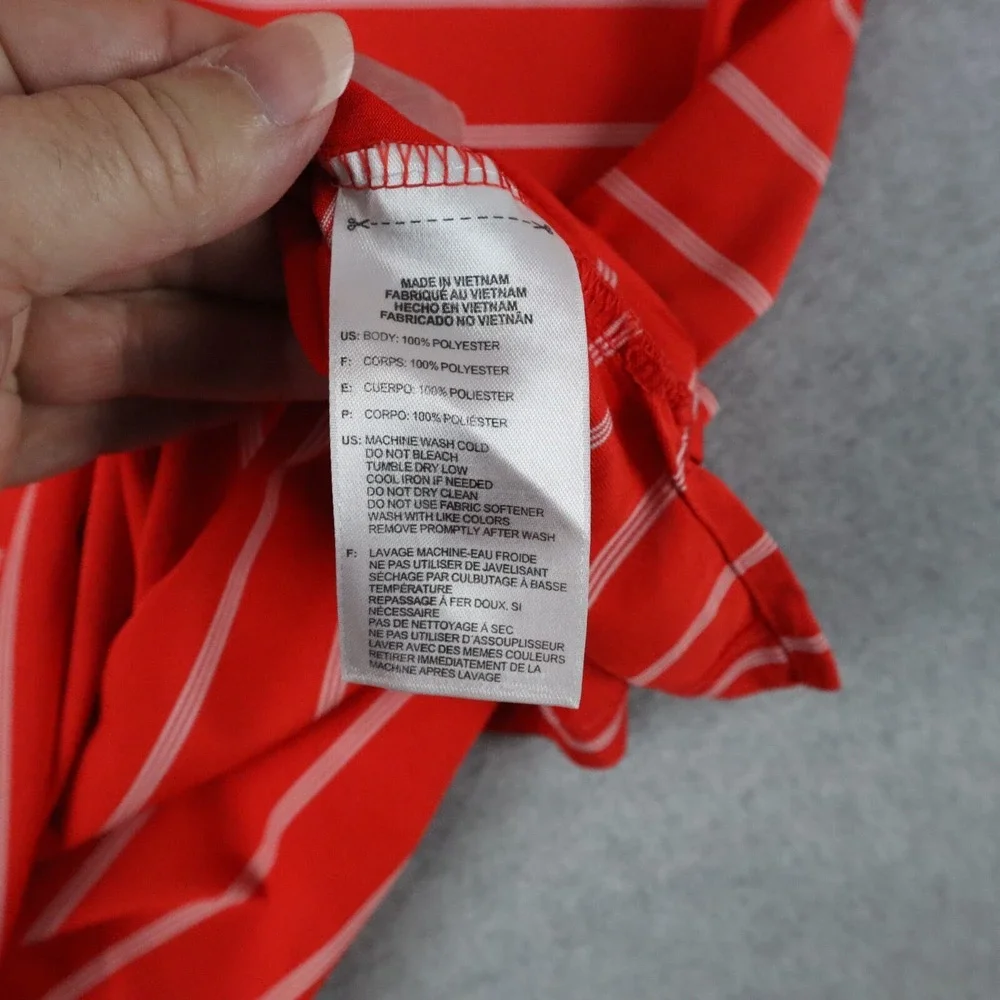 Adidas Golf Polo Shirt‎ Mens Small Puremotion Red Striped Short Sleeve